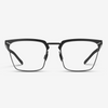 Obsidian Matte Black Screw-less Frame Titanium Horn Rimmed Blue Light Blocking Glasses with Anti-reflective Coating